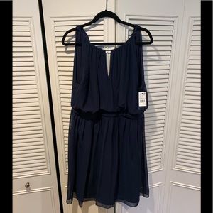 Adrianna Papell Halter Chiffon Drape Party Dress